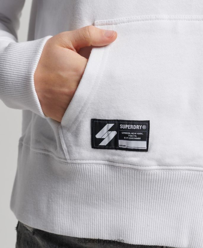 Superdry hvit klær 86P46D5894 uavhengig hettegenser med logofolie kvinner