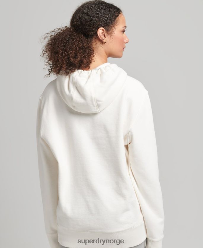 Superdry hvit klær 86P46D5904 kode lineær løs hettegenser kvinner