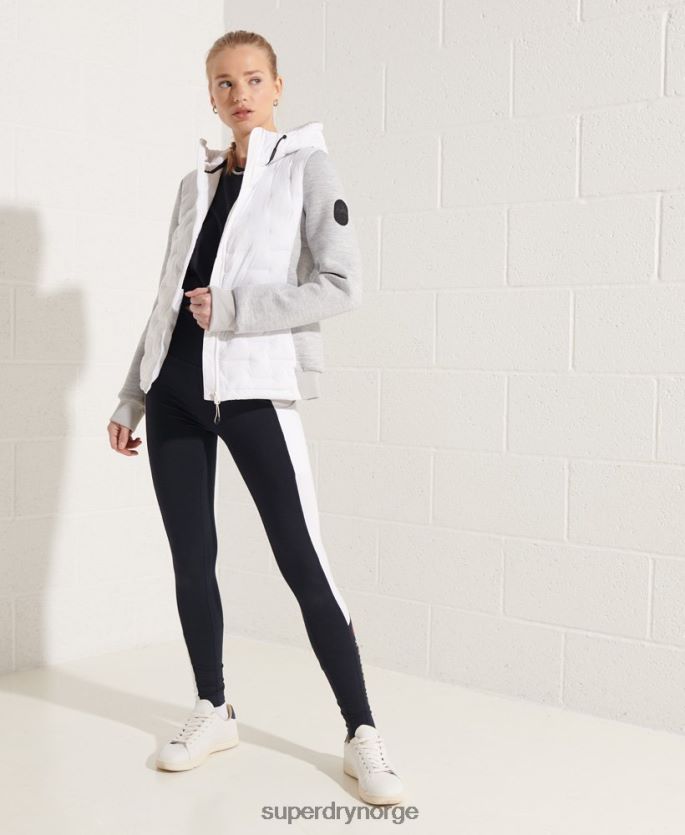 Superdry hvit klær 86P46D5951 storm sonic hybrid hettegenser kvinner