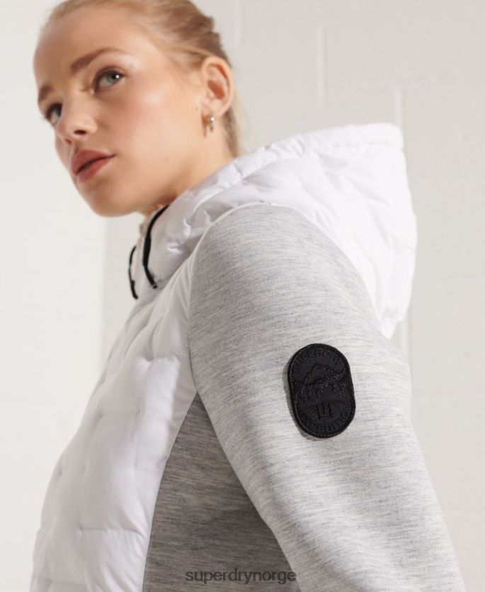 Superdry hvit klær 86P46D5951 storm sonic hybrid hettegenser kvinner
