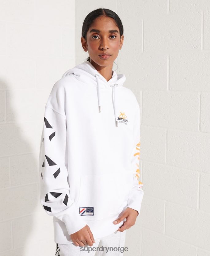 Superdry hvit klær 86P46D5975 strikeout oversized hettegenser kvinner