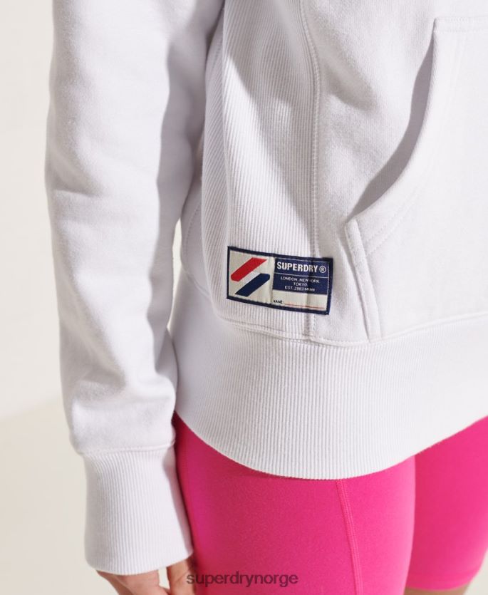Superdry hvit klær 86P46D5979 varsity arch mono hettegenser kvinner