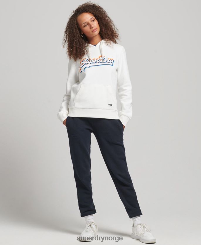 Superdry hvit klær 86P46D6030 regnbue hettegenser med grafisk logo kvinner