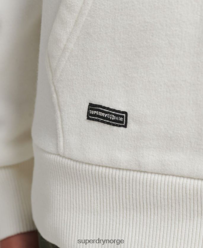 Superdry hvit klær 86P46D6110 vintage hettegenser med regnbue-logo med glidelås kvinner