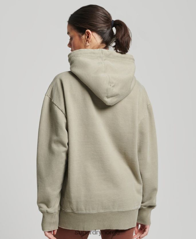 Superdry kaki klær 86P46D3433 kode logo plaggfarge oversized hettegenser kvinner