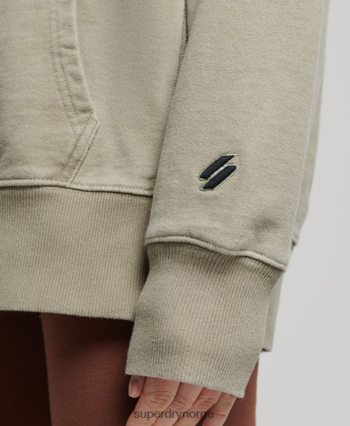 Superdry kaki klær 86P46D3433 kode logo plaggfarge oversized hettegenser kvinner