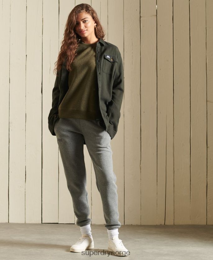 Superdry kaki klær 86P46D3478 vintage sweatshirt med logobesetning kvinner