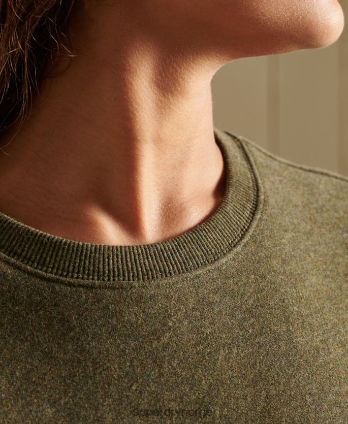 Superdry kaki klær 86P46D3478 vintage sweatshirt med logobesetning kvinner