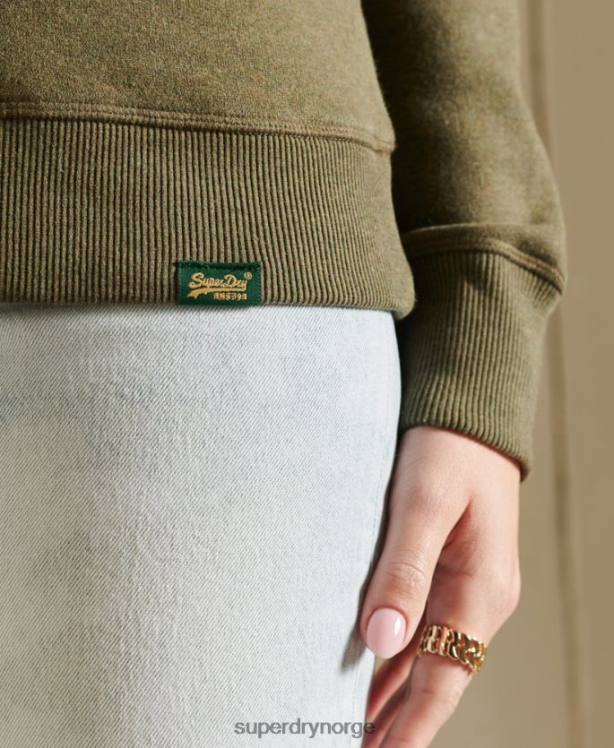 Superdry kaki klær 86P46D3494 vintage sweatshirt med logobesetning i økologisk bomull kvinner