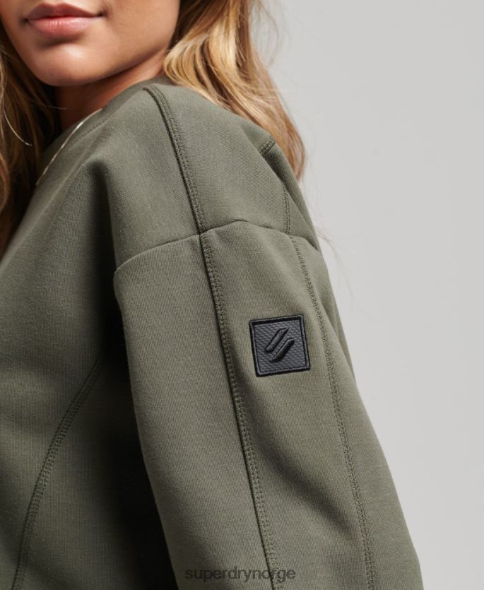 Superdry kaki klær 86P46D5921 kode tech crew sweatshirt kvinner