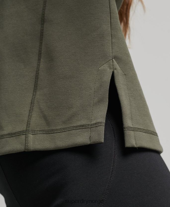 Superdry kaki klær 86P46D5921 kode tech crew sweatshirt kvinner