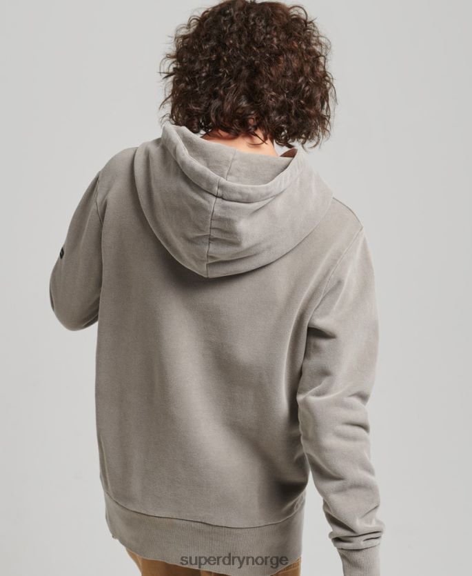 Superdry kaki klær 86P46D6036 vintage hettegenser for fred og kjærlighet kvinner