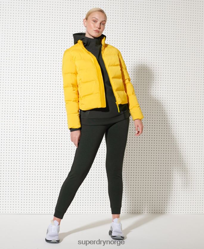 Superdry kaki klær 86P46D6124 trenings hettegenser med halv glidelås kvinner