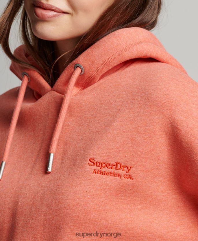 Superdry korall klær 86P46D3366 vintage hettegenser med beskjæring med logo kvinner