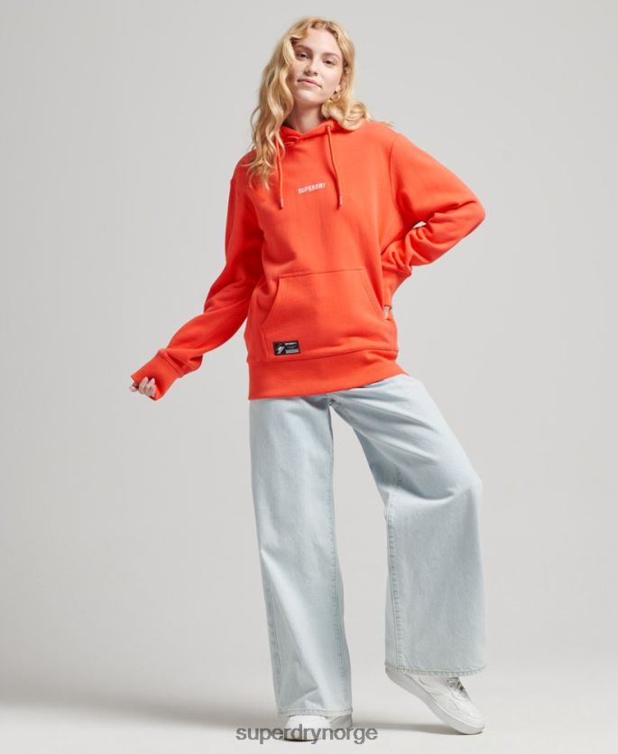 Superdry korall klær 86P46D5812 micro logo hettegenser kvinner
