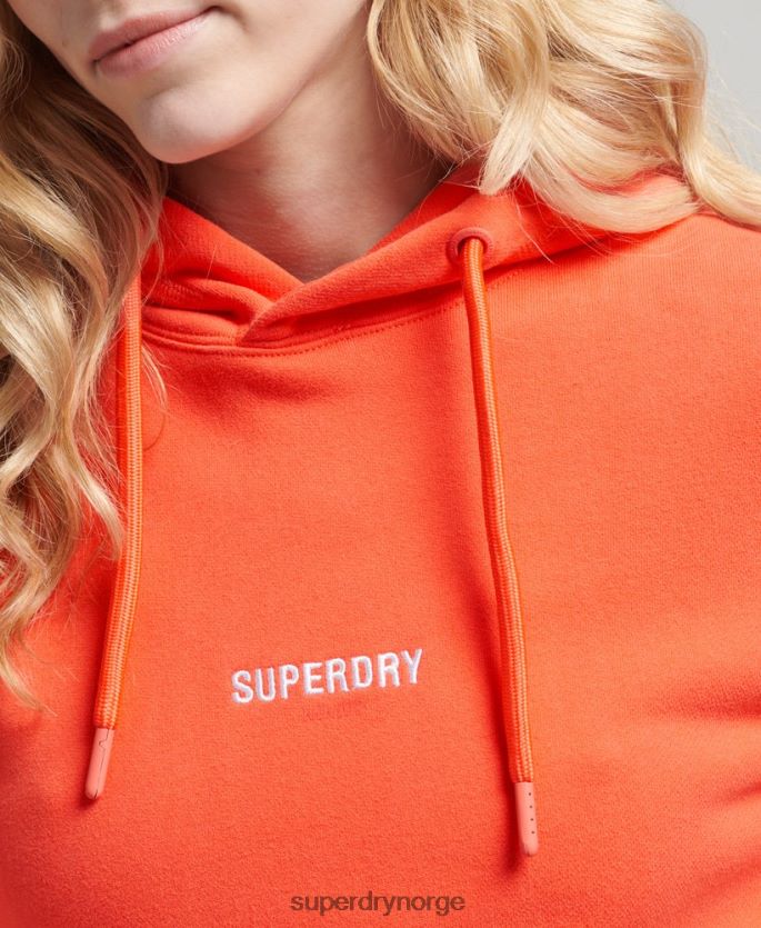 Superdry korall klær 86P46D5812 micro logo hettegenser kvinner