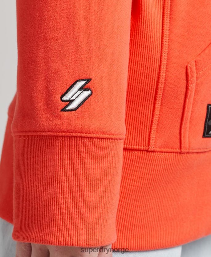 Superdry korall klær 86P46D5812 micro logo hettegenser kvinner
