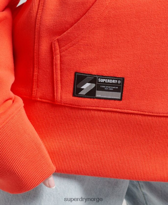 Superdry korall klær 86P46D5812 micro logo hettegenser kvinner