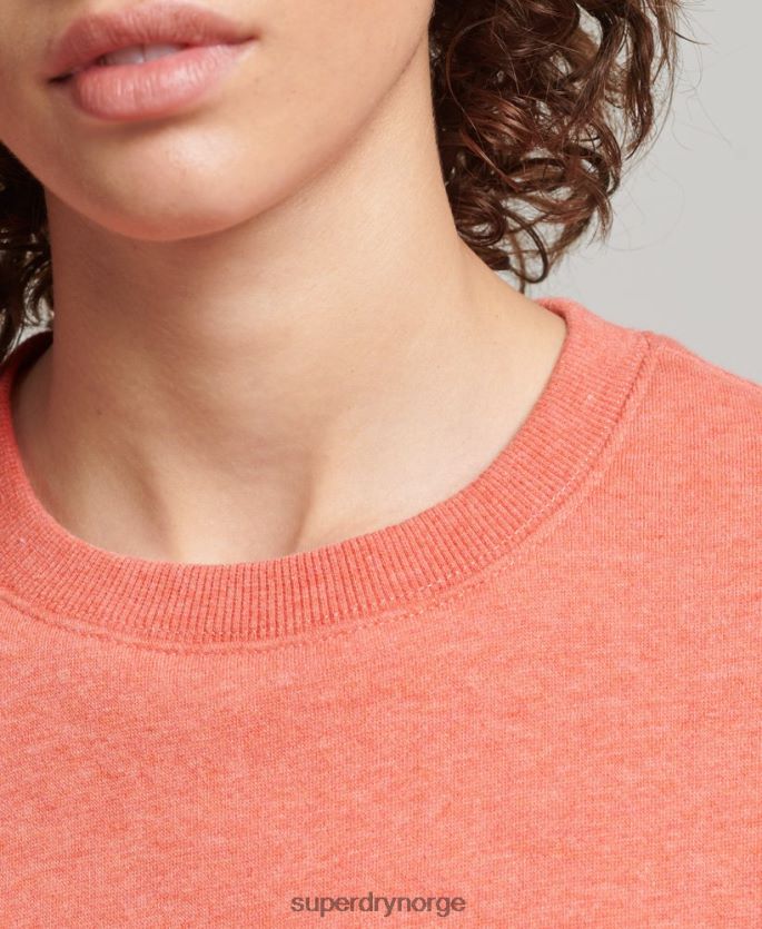 Superdry korall klær 86P46D5866 genser med logobesetning i økologisk bomull kvinner