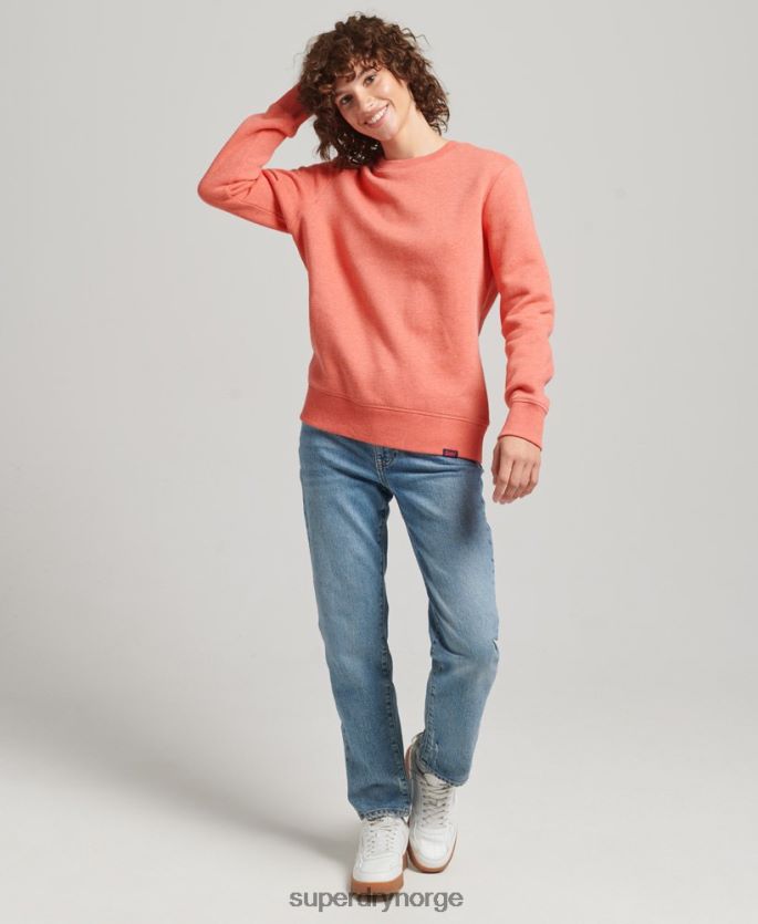 Superdry korall klær 86P46D5866 genser med logobesetning i økologisk bomull kvinner