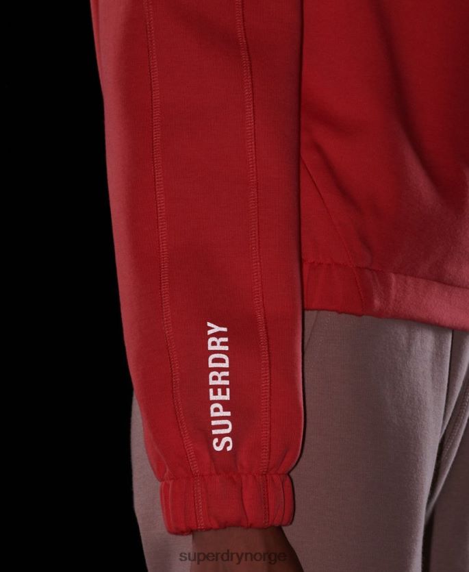 Superdry korall klær 86P46D5888 kode tech hettegenser med glidelås kvinner