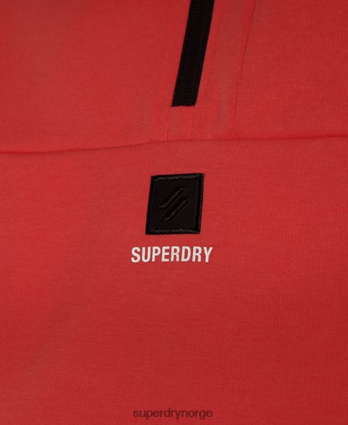 Superdry korall klær 86P46D5965 tech batwing sweatshirt med halv glidelås kvinner