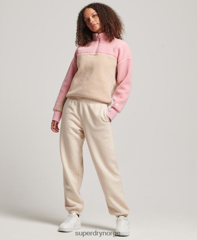 Superdry korall klær 86P46D5996 myk fôret henley borg genser kvinner