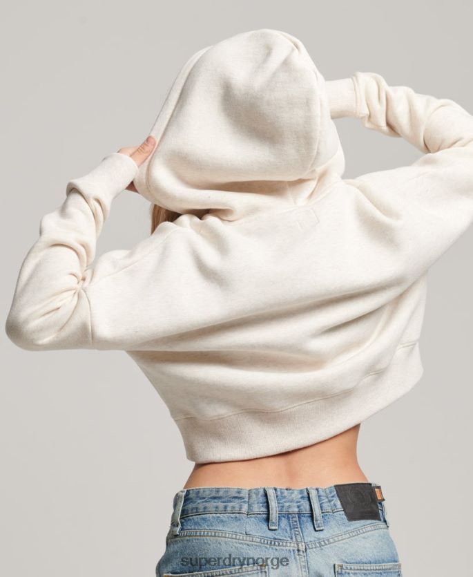 Superdry krem klær 86P46D1977 vintage hettegenser med beskjæring med logo kvinner