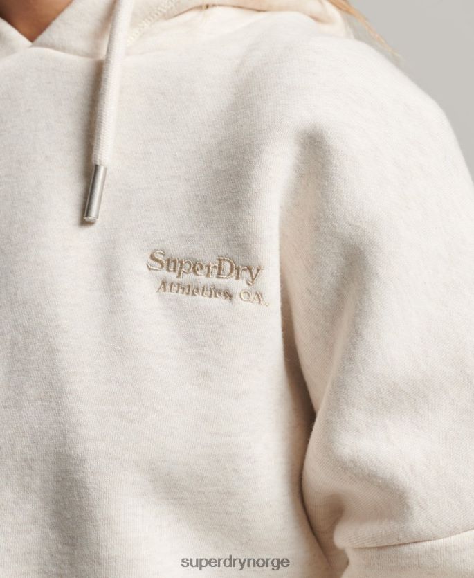 Superdry krem klær 86P46D1977 vintage hettegenser med beskjæring med logo kvinner