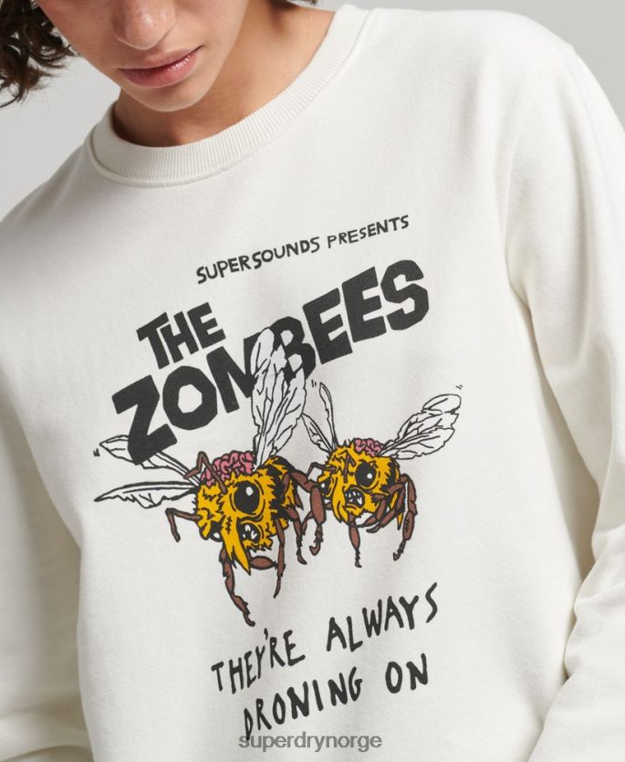 Superdry krem klær 86P46D3416 b-movie crew sweatshirt kvinner