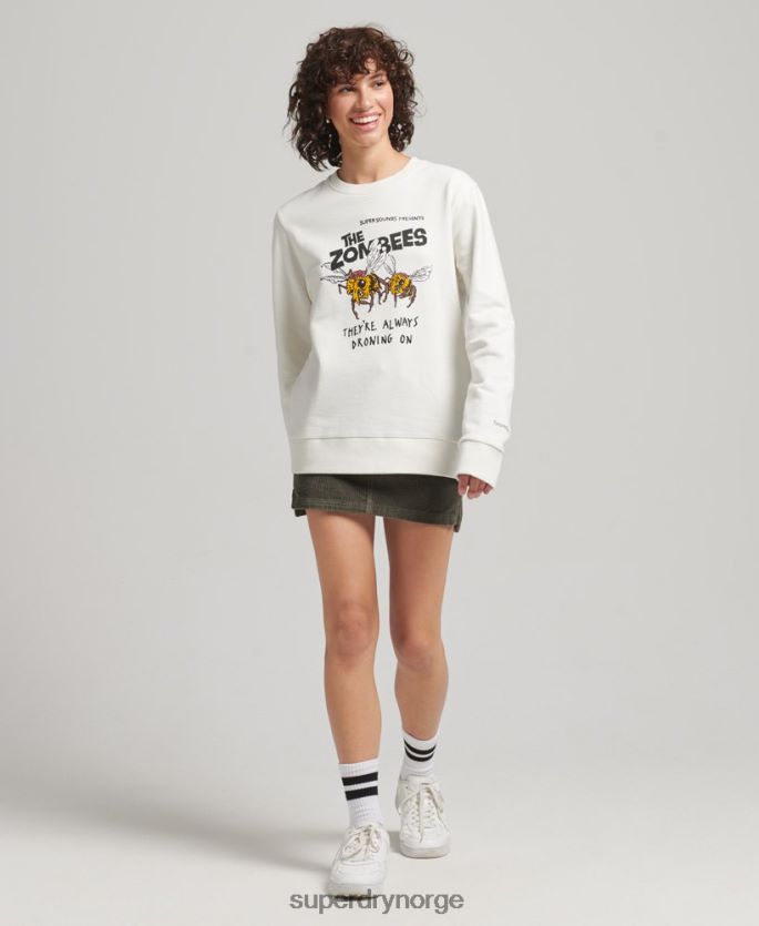 Superdry krem klær 86P46D3416 b-movie crew sweatshirt kvinner