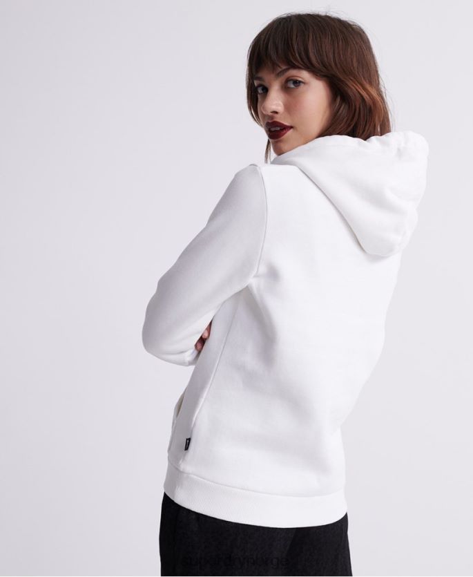 Superdry krem klær 86P46D3511 vintage logo hettegenser med reflekterende boks kvinner