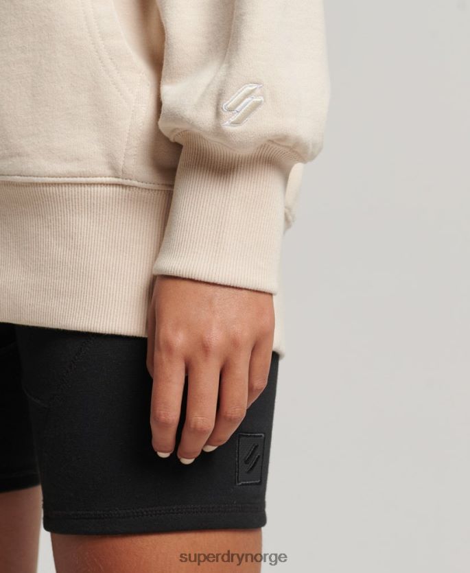 Superdry krem klær 86P46D5911 code s logo heritage oversized hettegenser kvinner