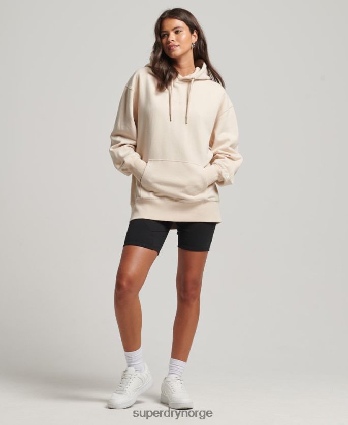 Superdry krem klær 86P46D5911 code s logo heritage oversized hettegenser kvinner