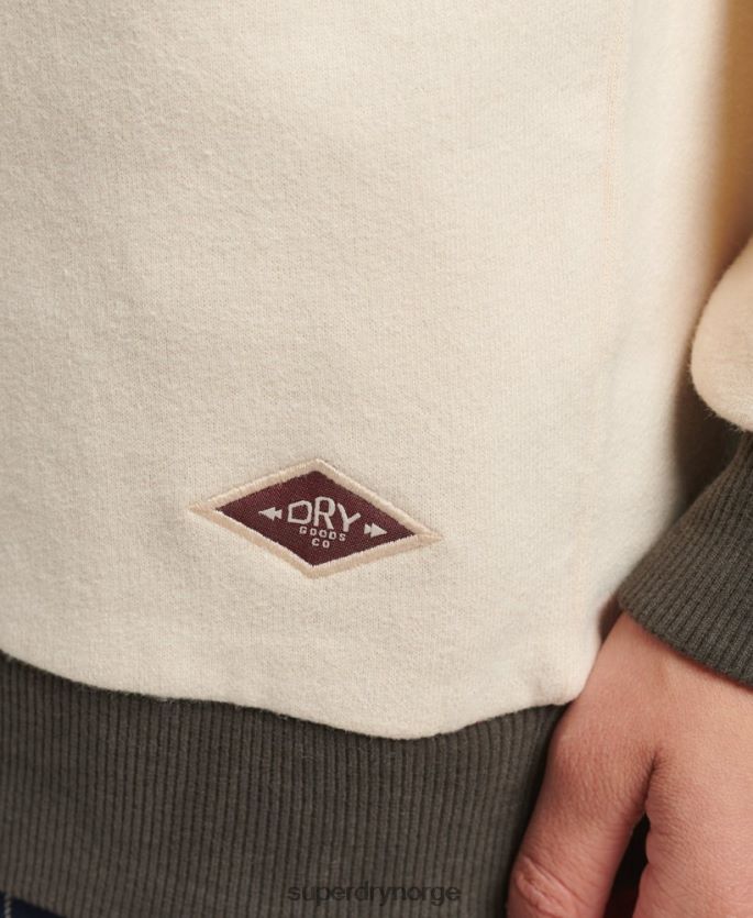 Superdry krem klær 86P46D6134 oversized kjernelogo amerikansk klassisk genser kvinner
