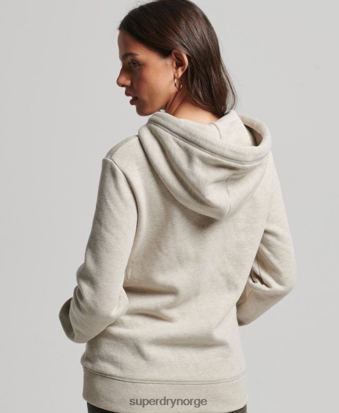 Superdry krem klær 86P46D6151 essensiell logo-hettegenser i økologisk bomull kvinner