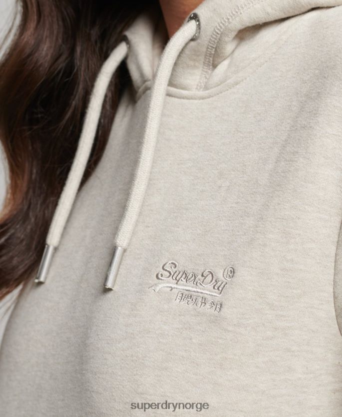Superdry krem klær 86P46D6151 essensiell logo-hettegenser i økologisk bomull kvinner