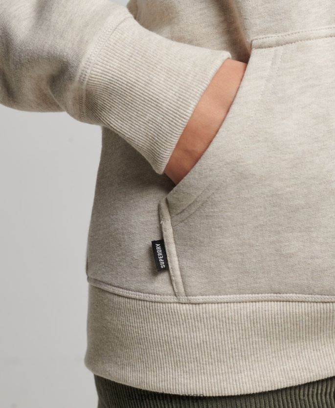 Superdry krem klær 86P46D6151 essensiell logo-hettegenser i økologisk bomull kvinner