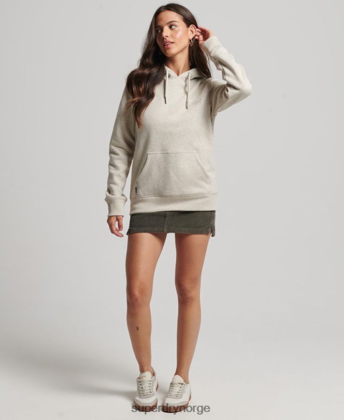 Superdry krem klær 86P46D6151 essensiell logo-hettegenser i økologisk bomull kvinner