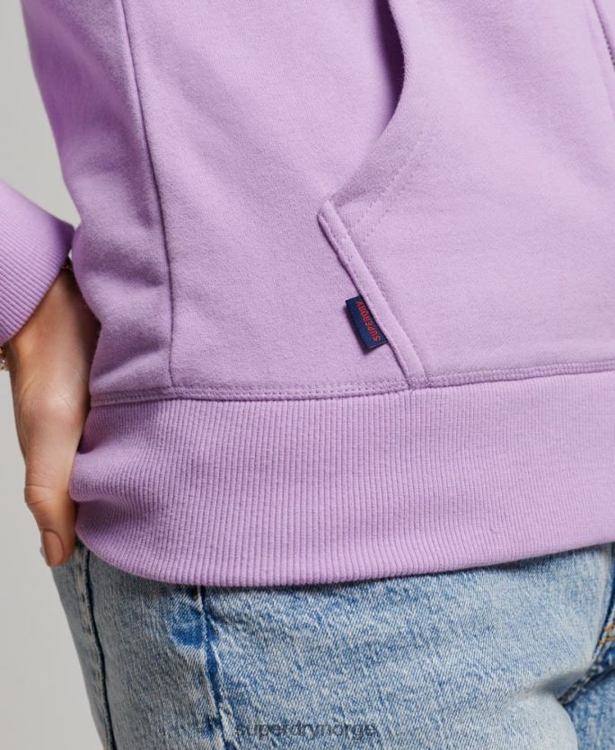 Superdry lilla klær 86P46D2238 vintage logo brodert hettegenser med glidelås kvinner