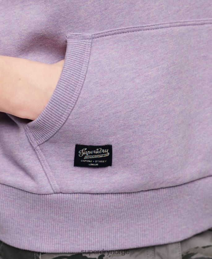 Superdry lilla klær 86P46D3282 neon vintage logo hettegenser kvinner