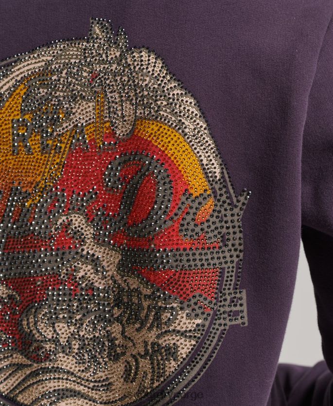 Superdry lilla klær 86P46D3305 vintage logopyntet hettegenser med glidelås kvinner