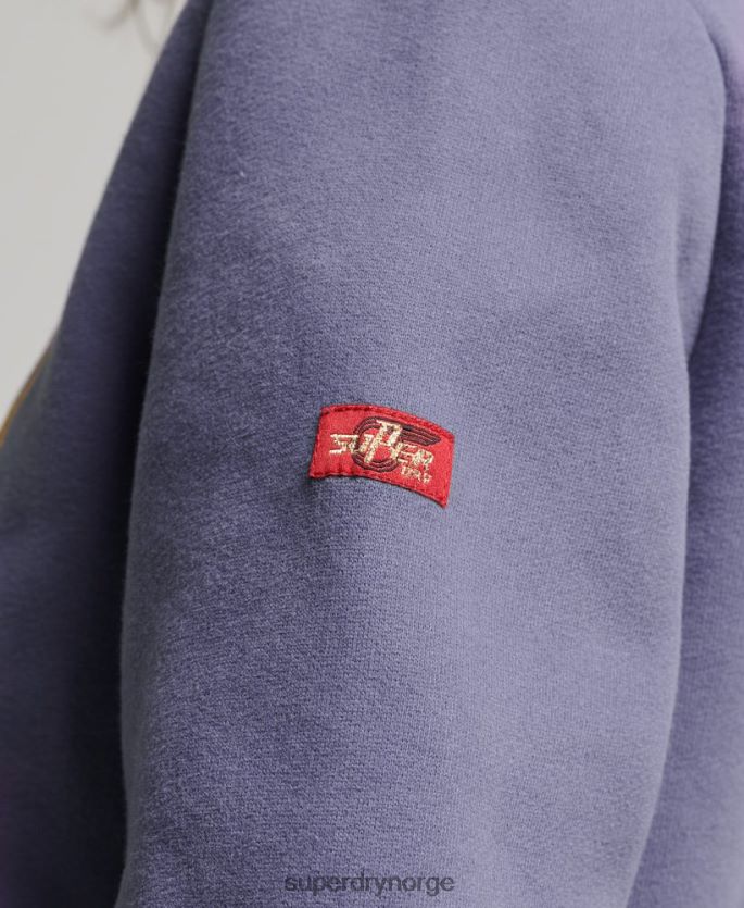 Superdry lilla klær 86P46D3322 original hettegenser med vintage logo kvinner