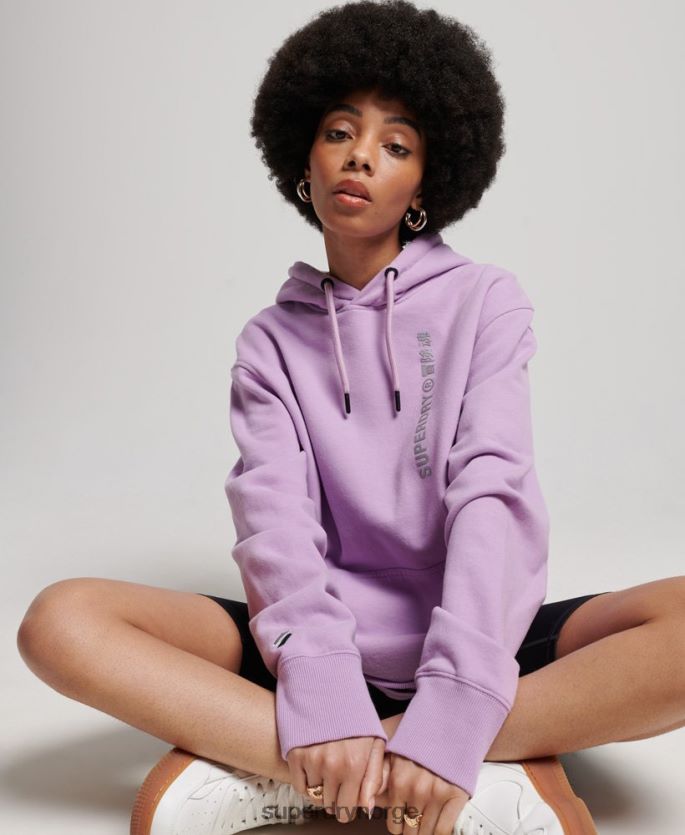 Superdry lilla klær 86P46D3438 kode lineær løs hettegenser kvinner
