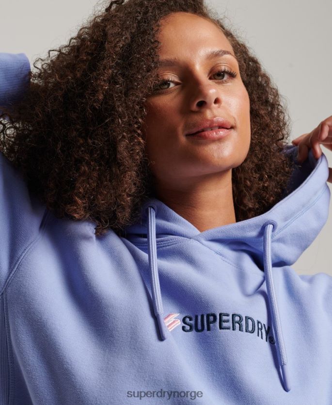 Superdry lilla klær 86P46D3442 oversized crew-hettegenser med logoapplikasjon kvinner