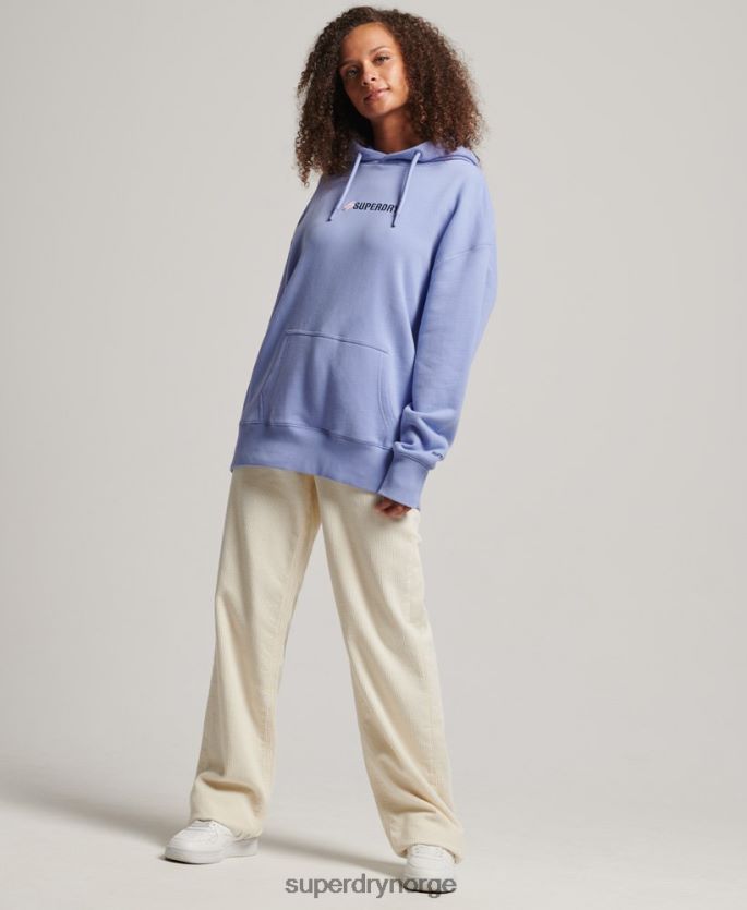 Superdry lilla klær 86P46D3442 oversized crew-hettegenser med logoapplikasjon kvinner