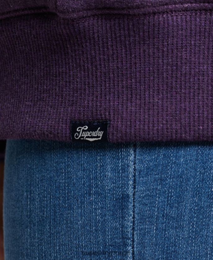 Superdry lilla klær 86P46D5818 essensiell borg-fôret hettegenser med glidelås kvinner