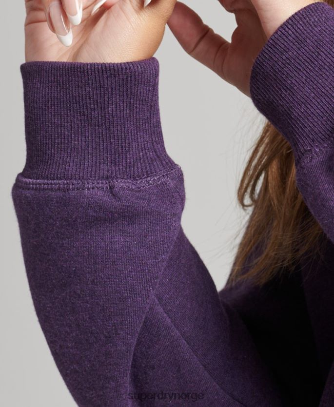 Superdry lilla klær 86P46D5999 Henley sweatshirt med vintage logo i økologisk bomull kvinner