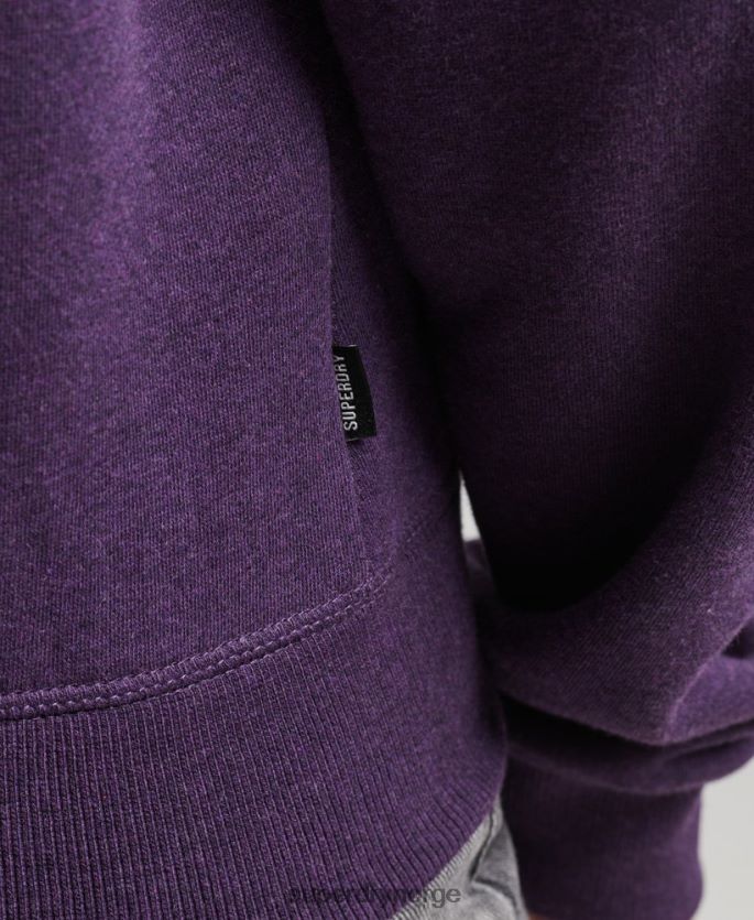 Superdry lilla klær 86P46D5999 Henley sweatshirt med vintage logo i økologisk bomull kvinner