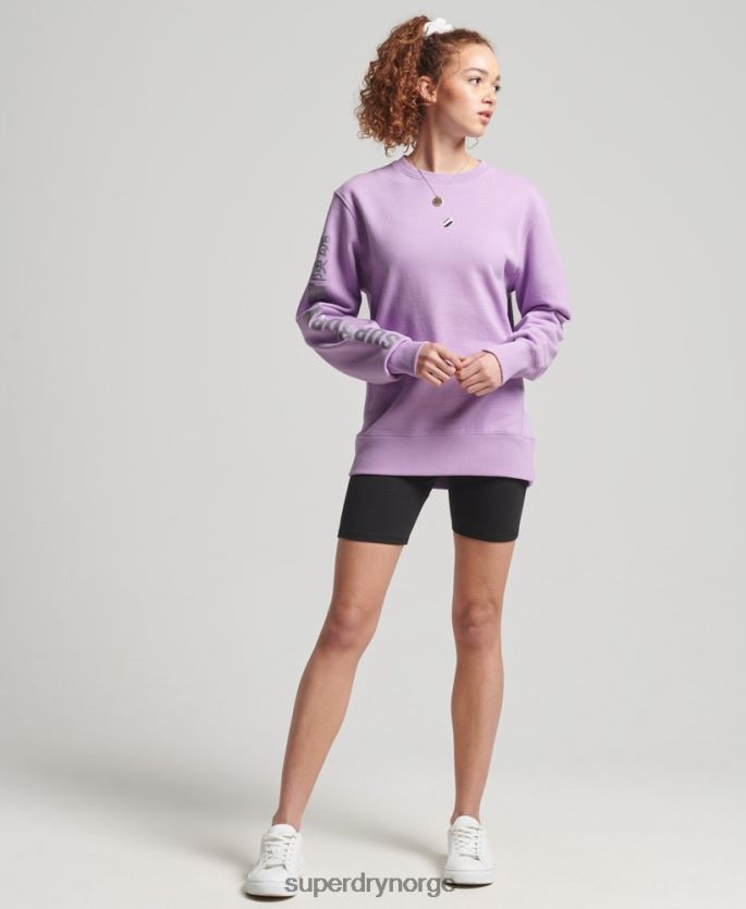 Superdry lilla klær 86P46D6016 kode lineær genser for løs mannskap kvinner